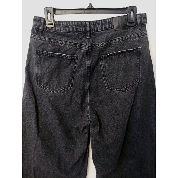 Misguided Womens 10 Baggy Wide Leg Black Ripped Jeans Y2K Grunge Goth Skater - Picture 7 of 10